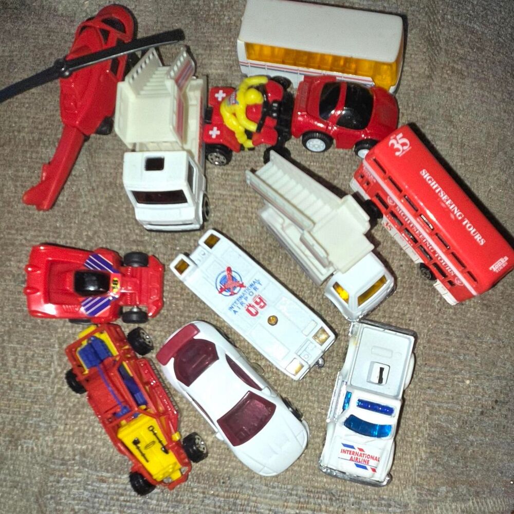 Vintage Diecast Toy Cars Lot of 12 Racing Sports Cars, Convertible, SUV kidcore